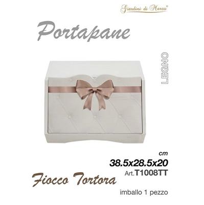 PORTAPANE LEGNO BIANCO FIOCCO TORTORA