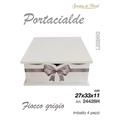 SCATOLA PORTACIALDE LEGNO BIANCO FIOCCO GRIGIO 27X33X11 CM