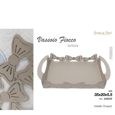 VASSOIO FIOCCO ACCIAIO TORTORA 35 CM