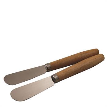 COLTELLO SPALMA BURRO/CREME MANICO LEGNO SET 2PZ