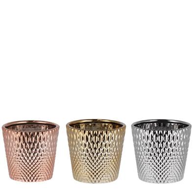 VASO CERAMICA NATALIZIO 12XH11 CM 3 COLORI ASS