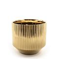 VASO IN CERAMICA GRANDE D.22XH20 CM COLORE ORO