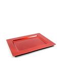 VASSOIO FOGLIA ORO IN PLASTICA 31,5X25X1,5 CM COLORE ROSSO