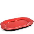 VASSOIO FOGLIA ORO IN PLASTICA 38X26,5X2 CM COLORE ROSSO