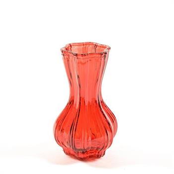 VASO IN VETRO D.8XH15 CM COLORE ROSSO