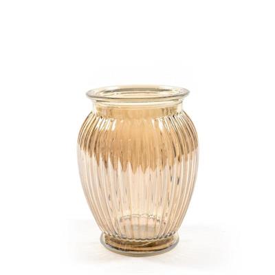 VASO IN VETRO D.14XH18,5 CM COLORE ORO