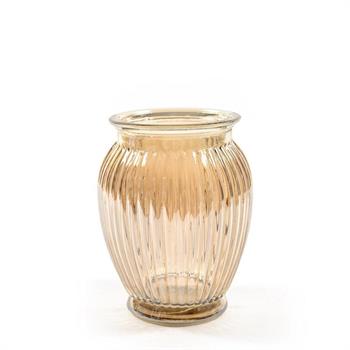 VASO IN VETRO D.14XH18,5 CM COLORE ORO