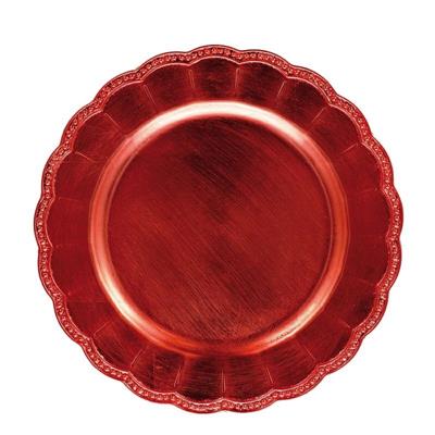 SOTTOPIATTO TONDO PLASTICA ROSSO NATALIZIO 33 CM