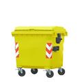 CASSONETTO BIDONE 1100 LT CON COPERCHIO E RUOTE GIALLO