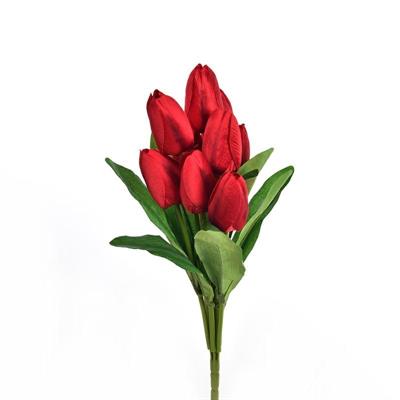 FIORE BOUQUET 9 TULIPANI 44 CM ROSSO