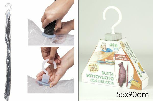 BUSTA SOTTOVUOTO 55X90CM PER ABITI CON GRUCCIA