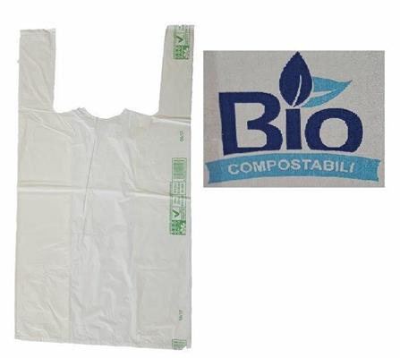 BUSTE SHOPPERS BIODEGRADABILI E COMPOSTABILI BIANCO MAXI 500