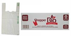 BUSTE SHOPPERS BIODEGRADABILI E COMPOSTABILI BIANCHE MAXI 6K