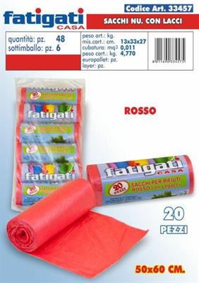 BUSTE ROTOLO CON LACCI 20PZ 50X60CM ROSSO