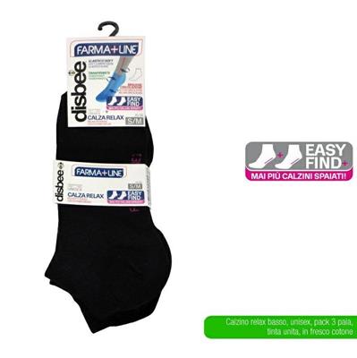 CALZINO RELAX BASSO NERO MIS. S/M CONF. 3 PZ