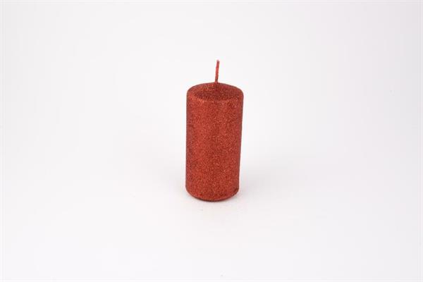 CANDELA PILLAR GLITTER ROSSA D.6XH12CM