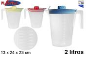 CARAFFA IN PLASTICA GRADUATA 2 LT CON TAPPO