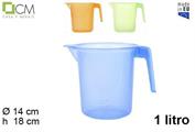 CARAFFA GRADUATA IN PLASTICA 1 LT COLORI ASS.