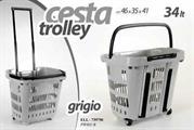 CARRELLO CESTA 34 LT GRIGIO 46X35X41 cm