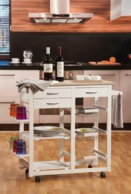 CARRELLO MDF E PVC COLORE BIANCO 77X37XH82CM