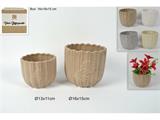 CACHEPOT PORTAPIANTE TONDO DECORATO CON FIORI SET 2PZ