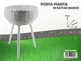 CASPO PORTAPIANTA IN RATTAN CON PIEDI COLORE BIANCO