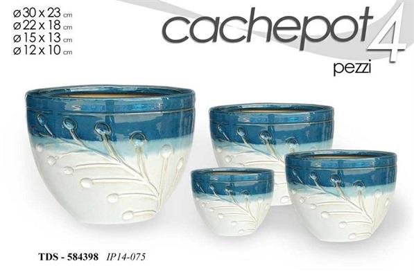 CASPO SET 4PZ DECORO BLU SFUMATO