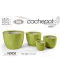 CASPO SET 4 PZ DECORO FIORI COLORE VERDE