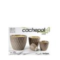 CASPO CERAMICA SET 4PZ DECORO ONDE TORTORA