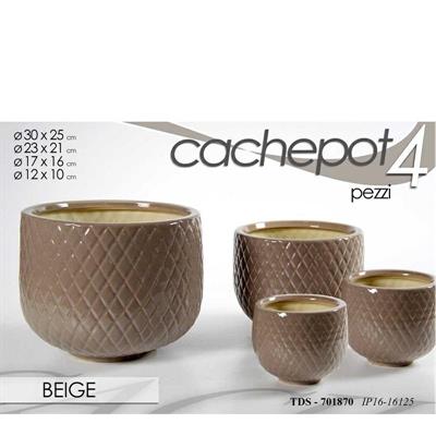 CASPO SET 4PZ DECORO TRAPUNTATO BEIGE