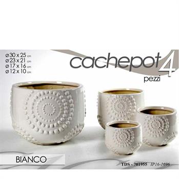 CASPO SET 4PZ DECORO TRIBALE BIANCO