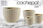 CASPO SET 4PZ DECORO FLOREALE BEIGE