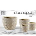 CASPO SET 4PZ DECORO INTRECCIO BEIGE CHIARO