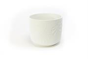 CASPO IN CERAMICA PALM D.22XH18,5CM COLORE BIANCO