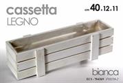 CASSETTA PORTAPIANTA IN LEGNO COLORE BIANCO 40 X 12 X 11 CM