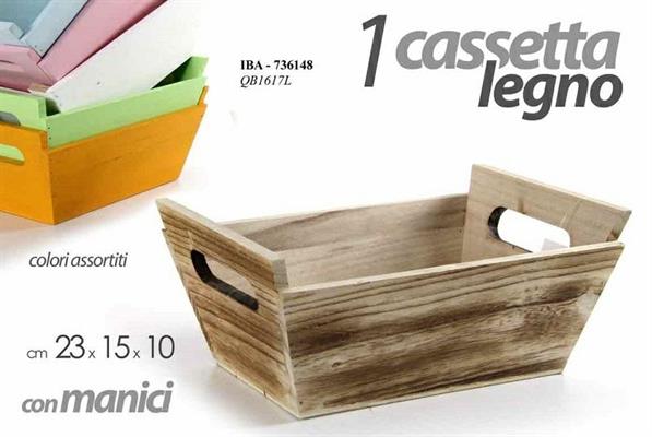 CASSETTINA LEGNO 23X15X10CM COLORI ASS.