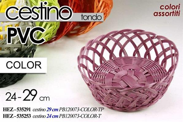 CESTINO TONDO PVC 24CM COLORI ASS.