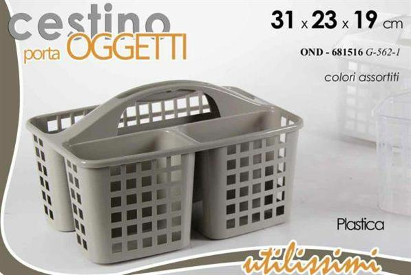 CESTINO ORGANIZZA CASSETTI 31X23X19CM COLORI ASS.