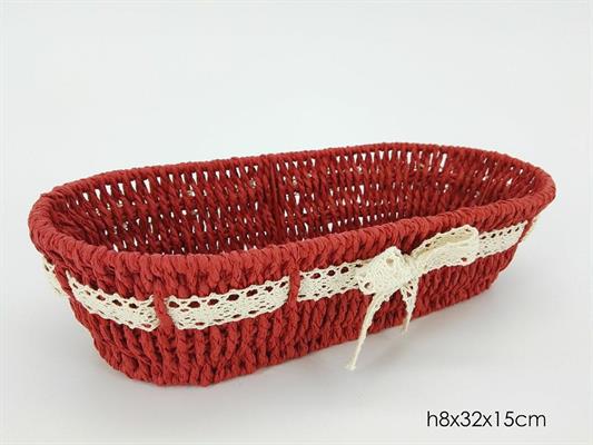 CESTO OVALE 32X15CM COLORE ROSSO