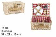 CESTO IN VIMINI PIC NIC 37X27X18CM SET COMPLETO