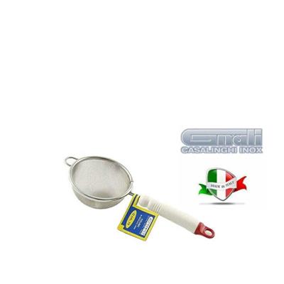 COLINO 8 CM SEMISFERICO RETE ACCIAIO INOX MANICO PLASTICA