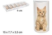 EVAPORATORE CERAMICA SEMICIRCOLARE 15CM DECORO GATTO