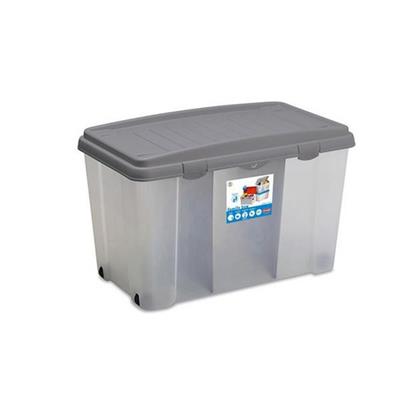 FAMILY BOX TRASPARENTE COP. GRIGIO 80X47XH51CM 120LT