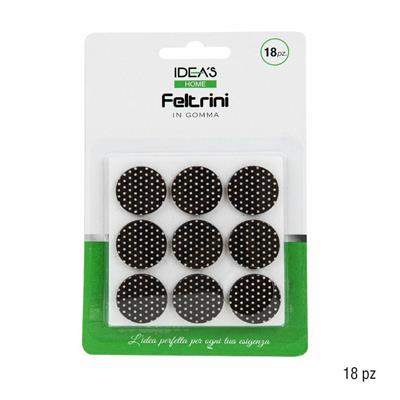 FELTRINI ROTONDI D.2,5 CM CONF. 18 PZ COLORE NERO