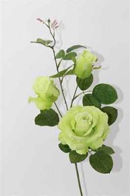 FIORE RAMO ROSA 74CM CON 3FIORI COLORE GREEN