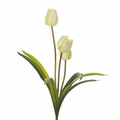 FIORE RAMO TULIPANO CON 3FIORI 50CM COLORE CREMA