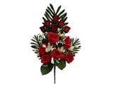 FIORE BOUQUET ROSA 18 FIORI 61 CM COLORE ROSSO.