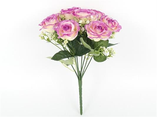 FIORE BOUQUET ROSE 31CM COLORE ROSA