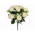 FIORE BOUQUET ROSE 8 FIORI 31 CM COLORE BIANCO