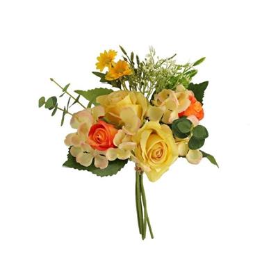 FIORE BOUQUET ROSE 5 FIORI 35 CM COLORE GIALLO